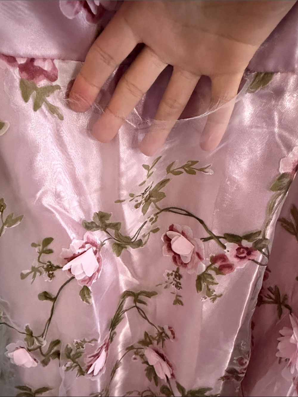 Cider Pink Floral Embroidered Garden Party Dress with FLAW (swipe to see) - Picture 4 of 7